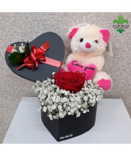 CAJA DECORADA MARIANA CON PELUCHE PEQ.